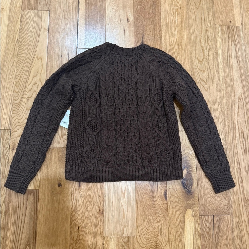 LUCKY Women Brown  Cable Knit Sweater Size XS NWT